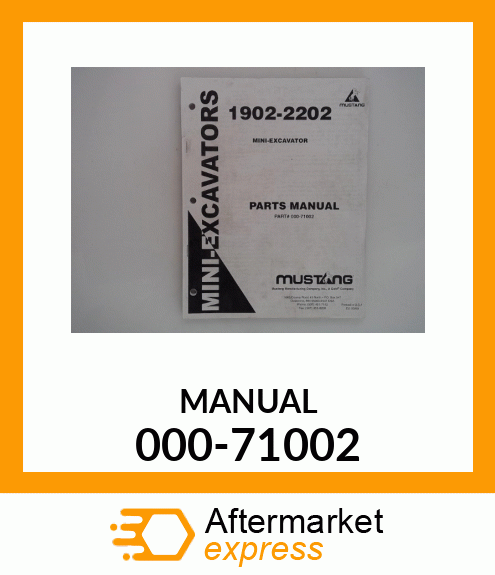 Spare part 000-71002 + MANUAL