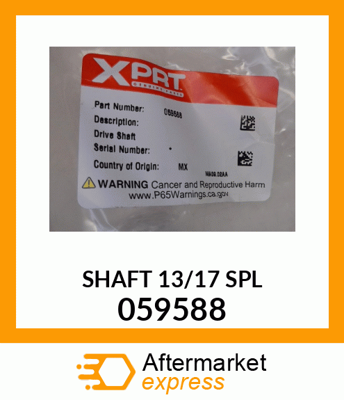 SHAFT 13/17 SPL 059588