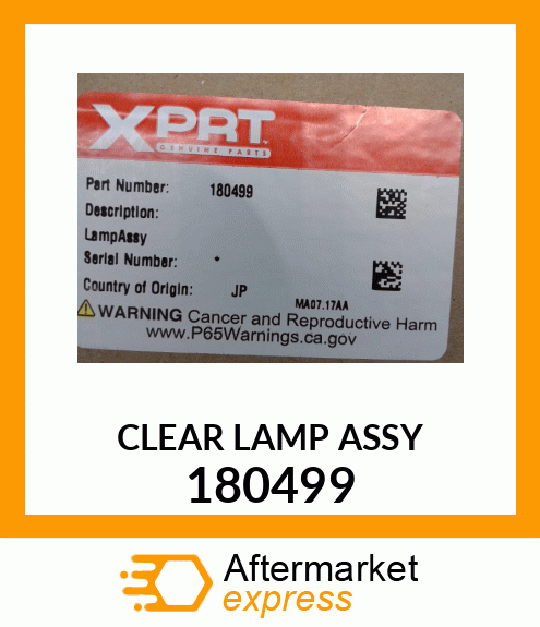 CLEAR LAMP ASSY 180499