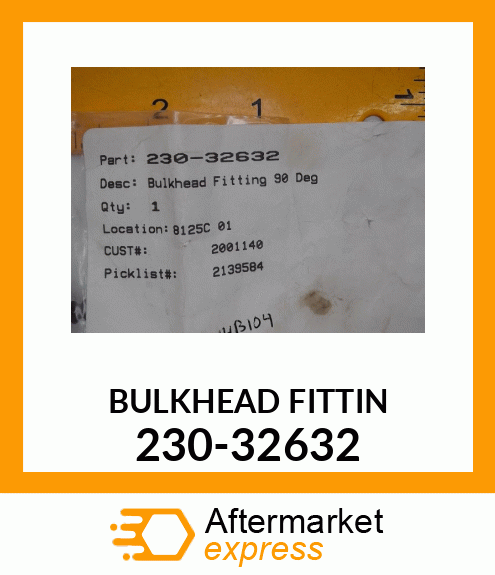 BULKHEAD FITTIN 230-32632