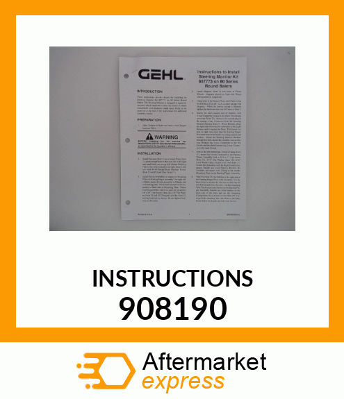 INSTRUCTIONS 908190