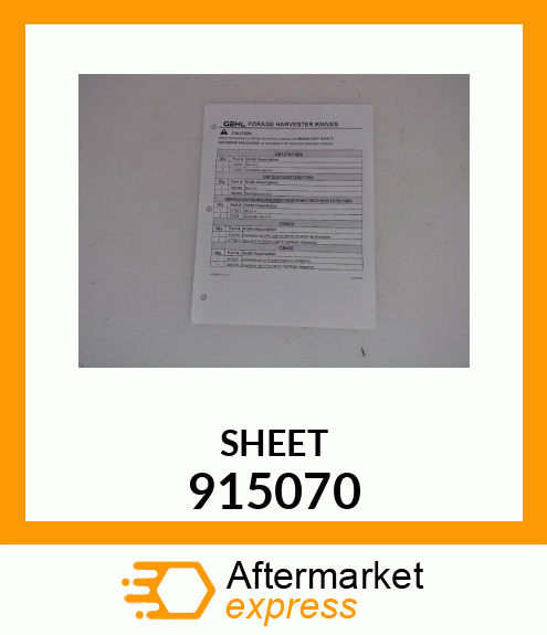 SHEET 915070