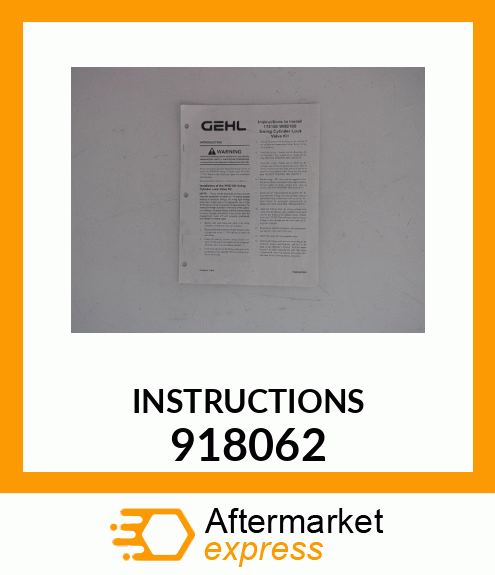 INSTRUCTIONS 918062