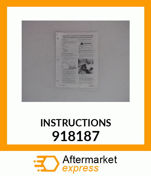 INSTRUCTIONS 918187