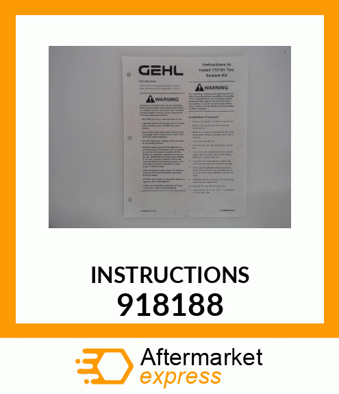 INSTRUCTIONS 918188