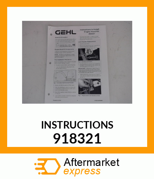 INSTRUCTIONS 918321