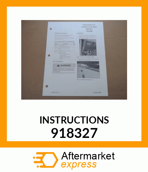 INSTRUCTIONS 918327