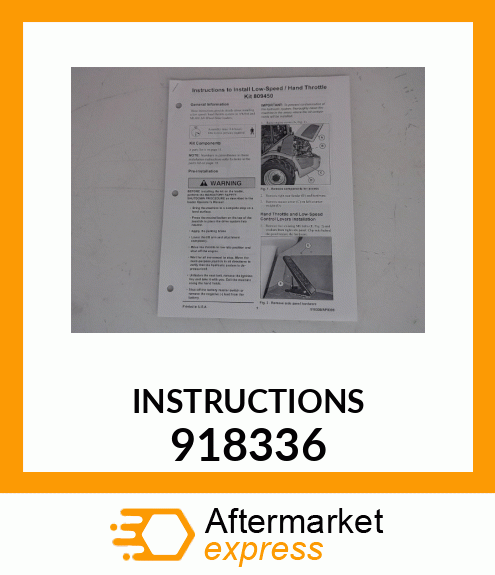 INSTRUCTIONS 918336