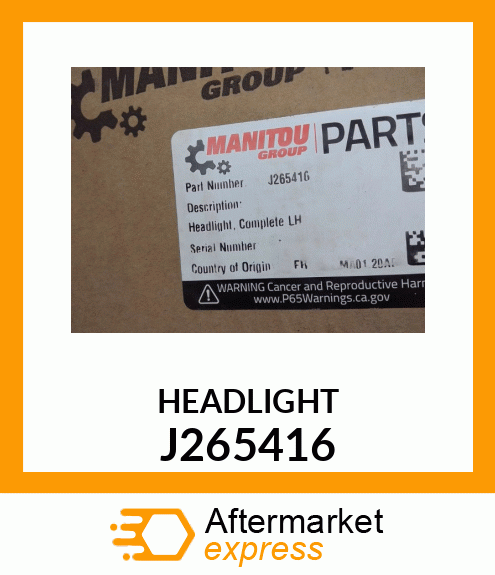 HEADLIGHT J265416