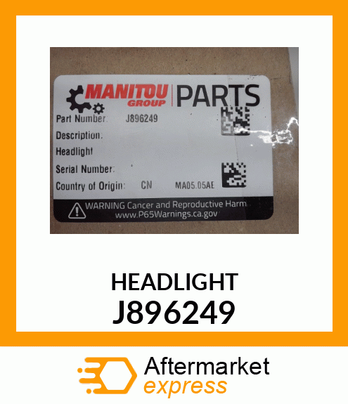 HEADLIGHT J896249