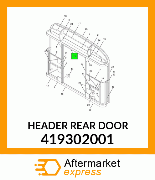 HEADER REAR DOOR 419302001