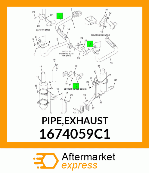 PIPE,EXHAUST 1674059C1