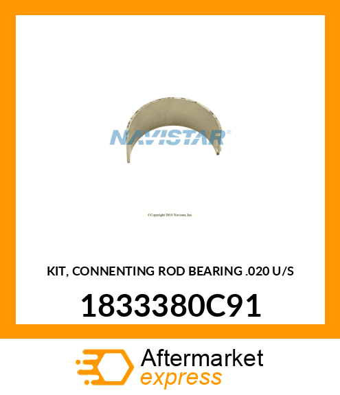 KIT, CONNENTING ROD BEARING .020 U/S 1833380C91