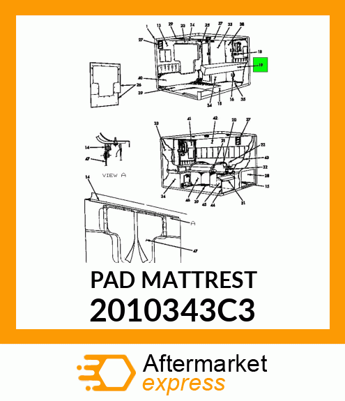 PAD, INNER SPRING MATTRESS 36" X 79" X 5 3/4" 2010343C3