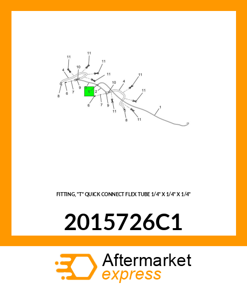FITTING, "T" QUICK CONNECT FLEX TUBE 1/4" X 1/4" X 1/4" 2015726C1