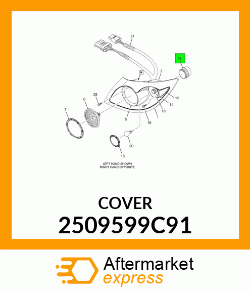 COVER AND SEAL ASSY, HDLT BULB 2509599C91