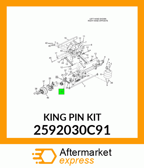 PIN,KIT, KING PIN REPAIR 2592030C91