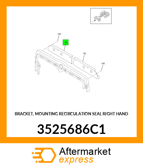 BRACKET, MOUNTING RECIRCULATION SEAL RIGHT HAND 3525686C1