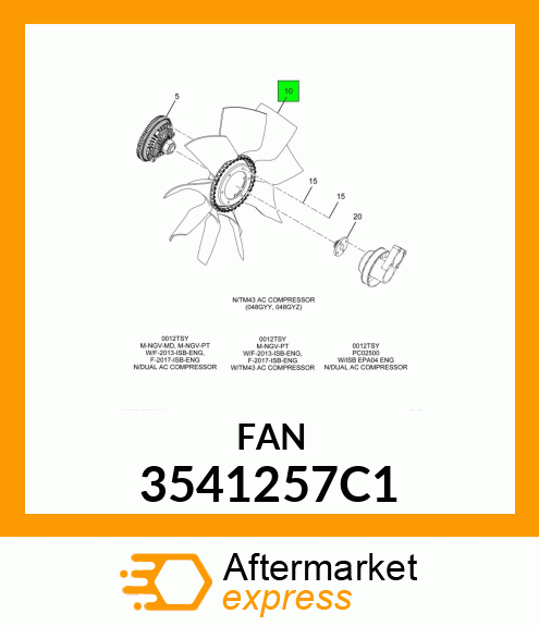 FAN ENGINE COOLING 28IN DIAMET 3541257C1