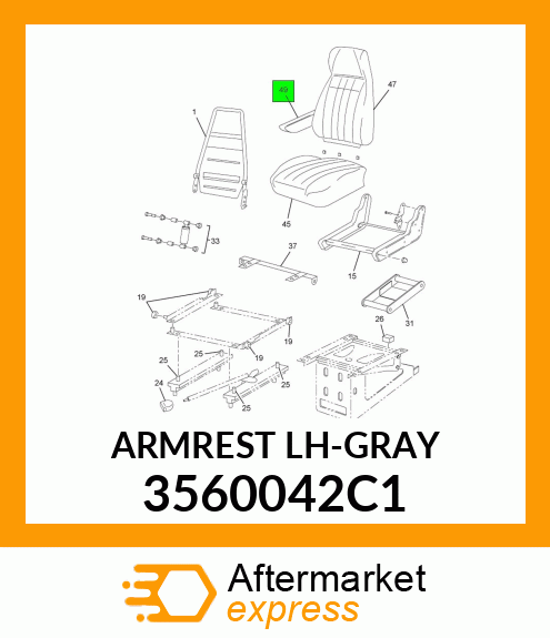 ARMRESTLH-GRAY 3560042C1