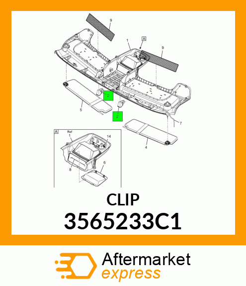 CLIP, SUN VISOR ROD RIGHT 3565233C1