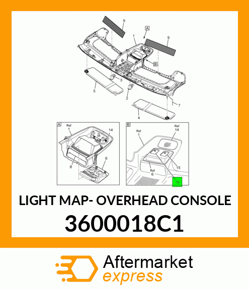 LIGHT MAP- OVERHEAD CONSOLE 3600018C1