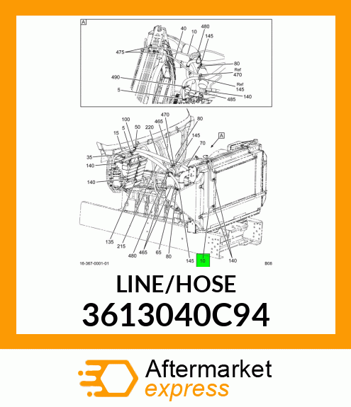 HOSE ASSEMBLY, AIR CONDITIONER CONDENSER TO EVAPORATOR 3613040C94