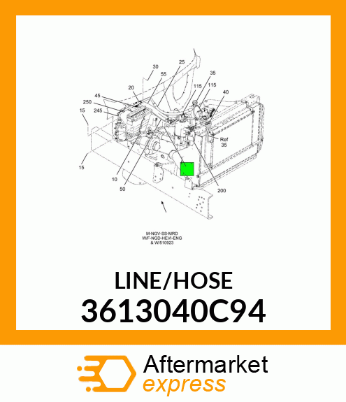 HOSE ASSEMBLY, AIR CONDITIONER CONDENSER TO EVAPORATOR 3613040C94