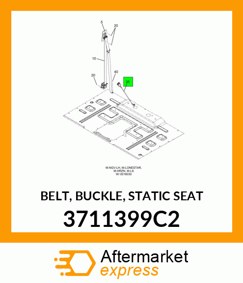 BELT, BUCKLE, STATIC SEAT 3711399C2