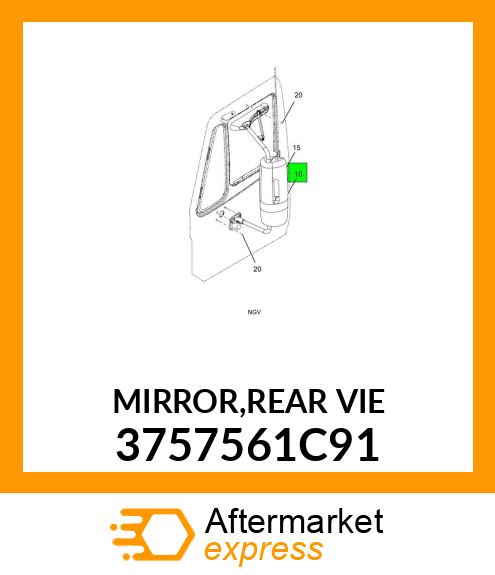 MIRROR,REAR VIEW , L AERO-CHR- 3757561C91