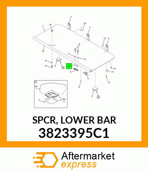 SPACER, LOWER BUNK 3823395C1