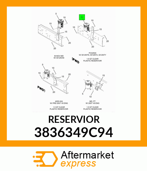 RESERVOIR, POWER STEERING PUMP 3836349C94