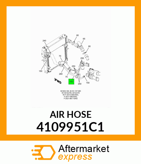 HOSE, AIR COMPRESSOR, 1 INCH ID 4109951C1