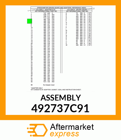 ASSEMBLY 492737C91