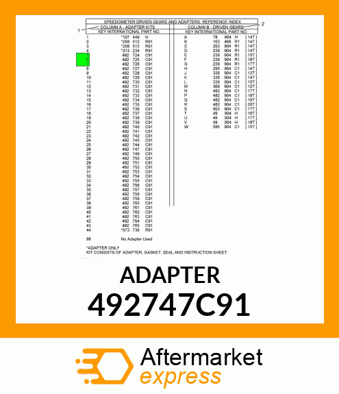 ADAPTER 492747C91