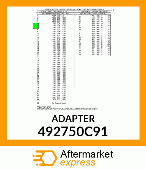 ADAPTER 492750C91