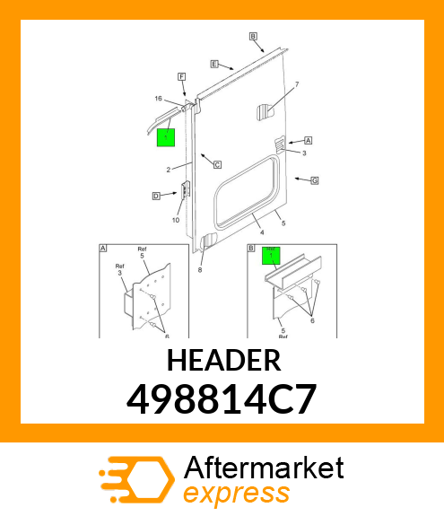 HEADER ,PARTITION PARTITION*ASM SIDE OUTER PANEL-RIGHT HAND 498814C7