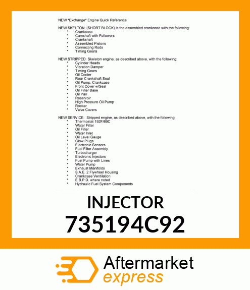 INJECTOR 735194C92