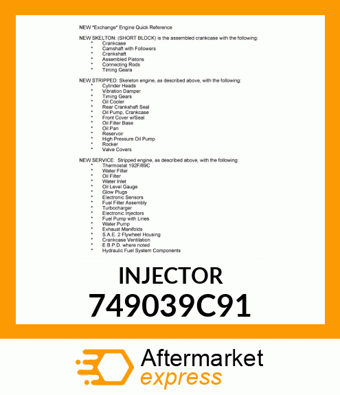 INJECTOR 749039C91