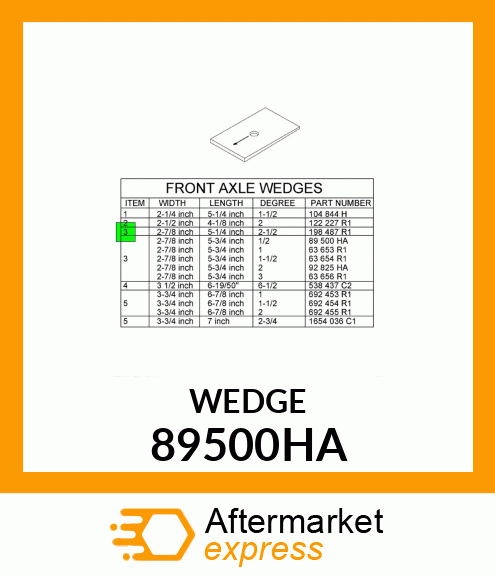 WEDGE 89500HA