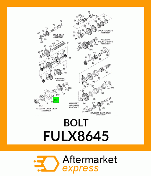 BOLT FULX8645