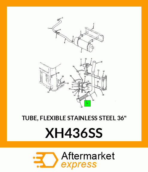 TUBE, FLEXIBLE STAINLESS STEEL 36" XH436SS