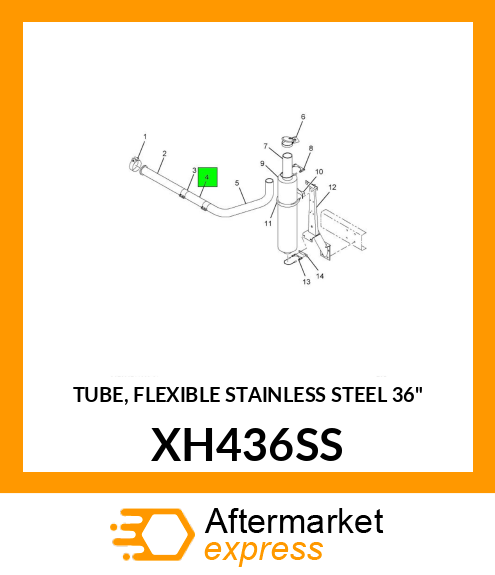 TUBE, FLEXIBLE STAINLESS STEEL 36" XH436SS