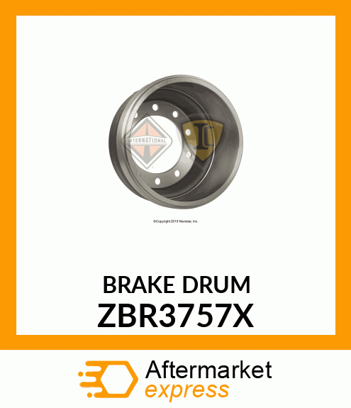 BRAKE DRUM ZBR3757X