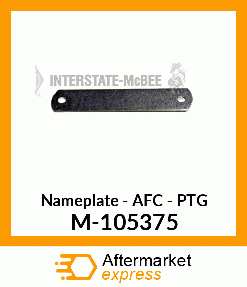 Nameplate - AFC - PTG M-105375