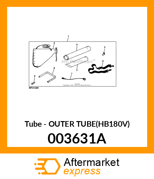 Tube - OUTER TUBE(HB180V) 003631A