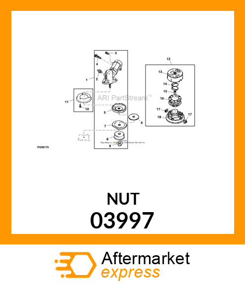 NUT, M10 LH FLANGE 03997