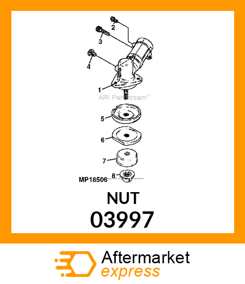 Spare part 03997 + NUT, M10 LH FLANGE