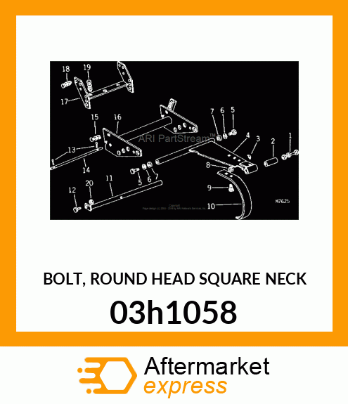 BOLT, ROUND HEAD SQUARE NECK 03h1058