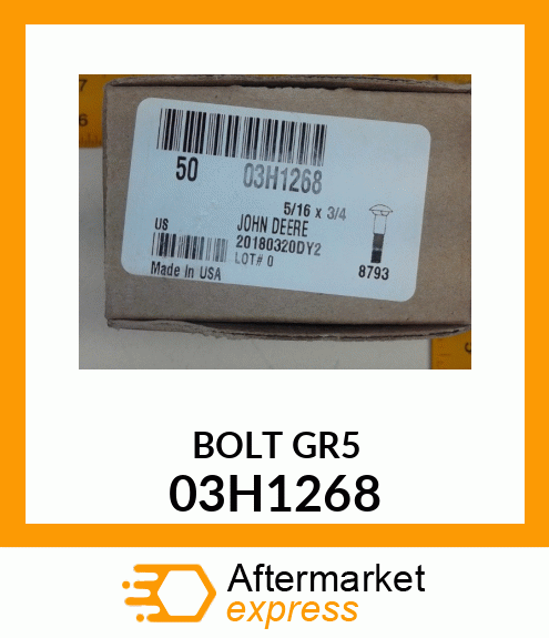 BOLT, ROUND HEAD SQUARE NECK 03H1268